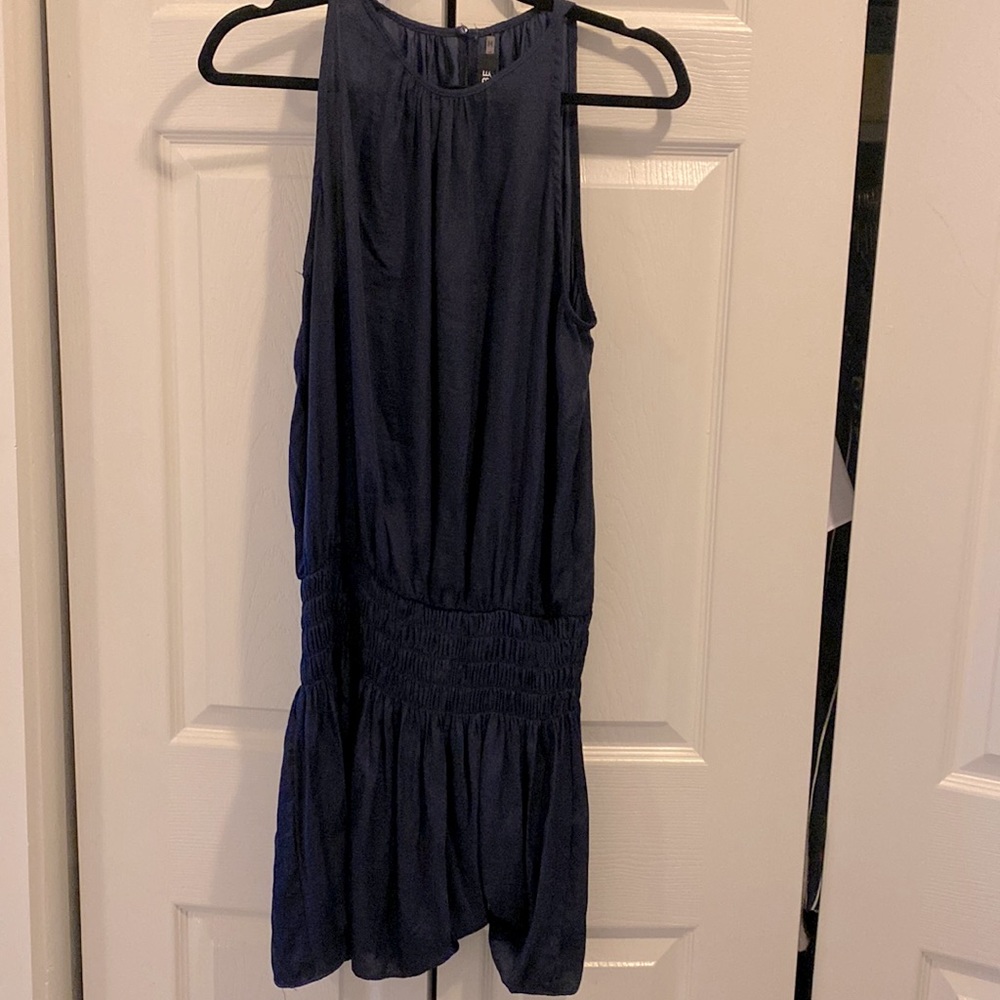 Do + Be Navy sleeveless cinched waist mini dress